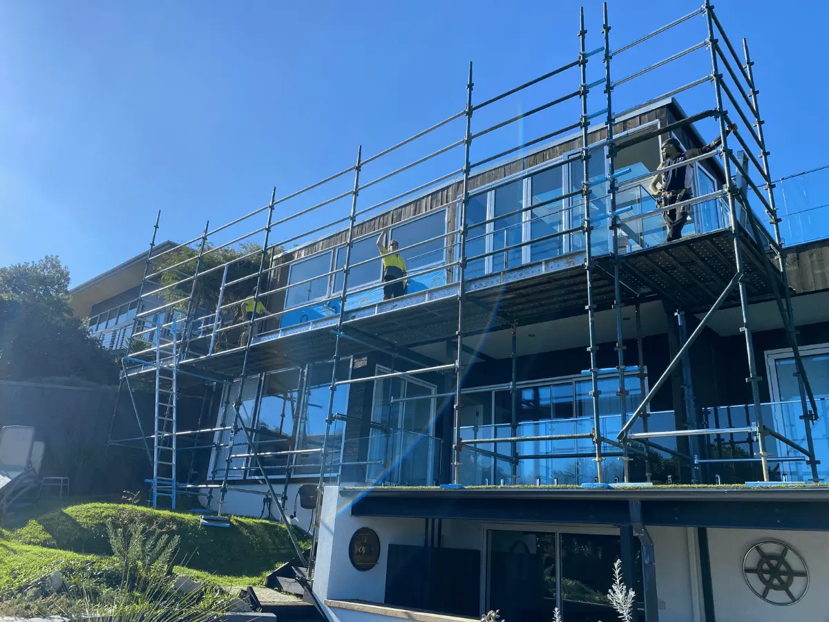 Kwikstage scaffold system set up on a construction site