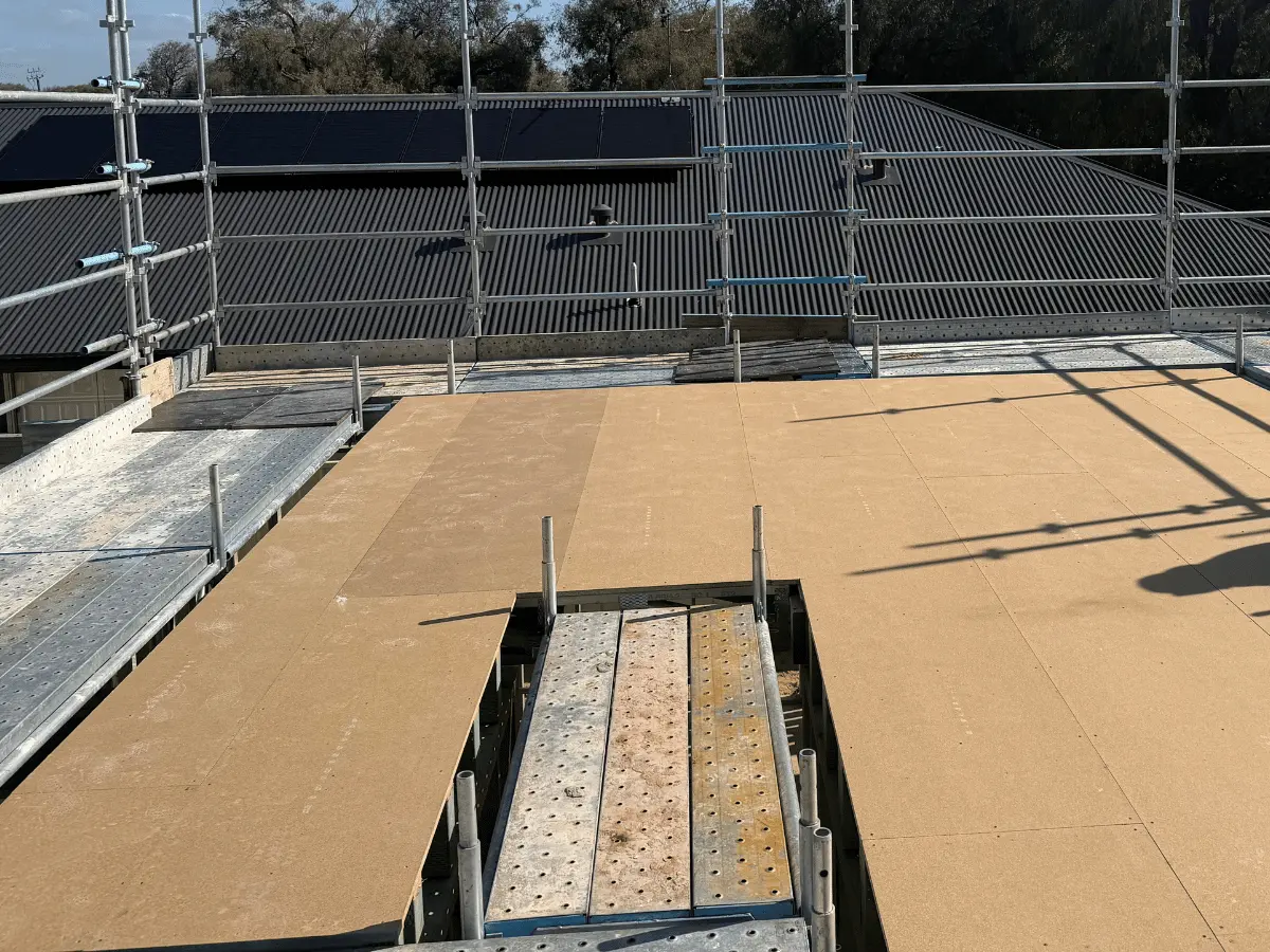 Stairwell void safety platform installed in a multi-storey building