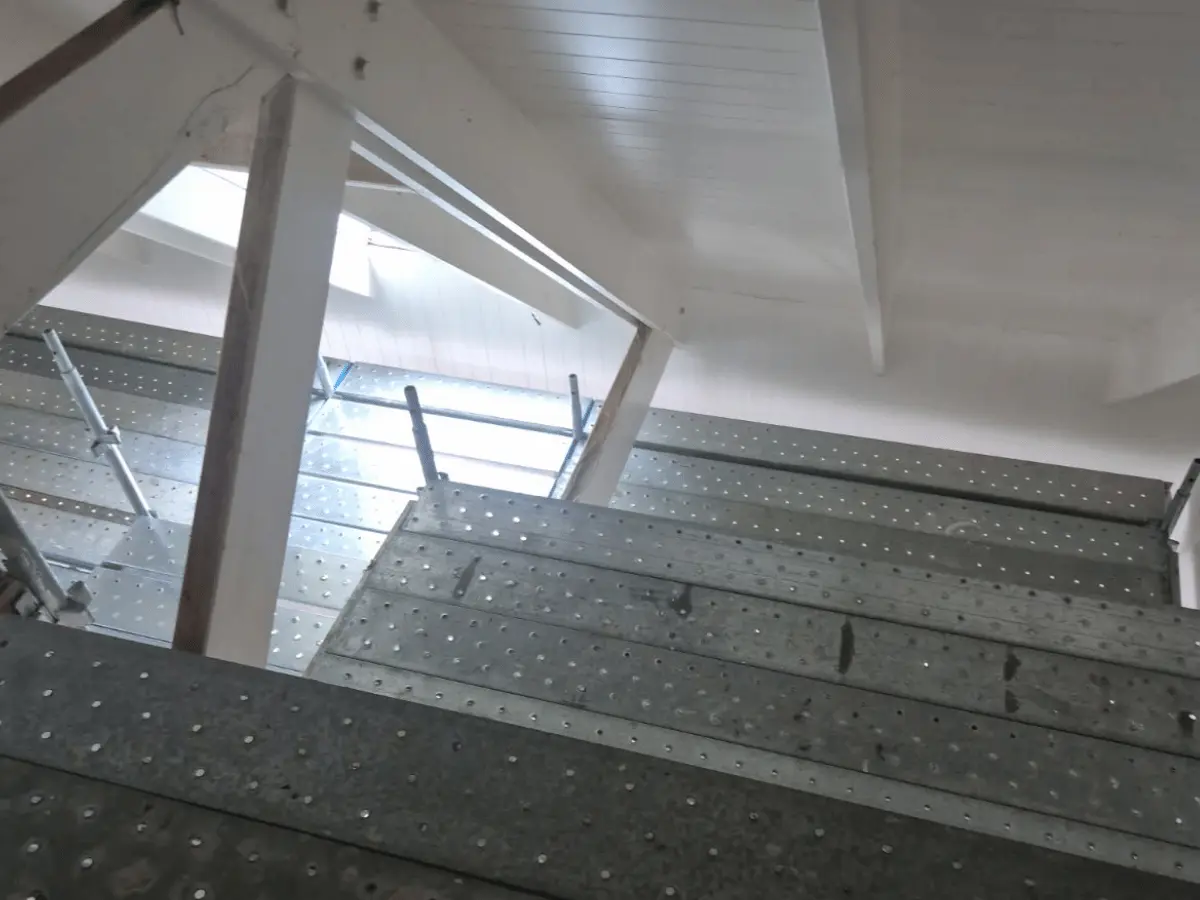 Completed stepped access platform for the raked ceiling job in Yalyalup