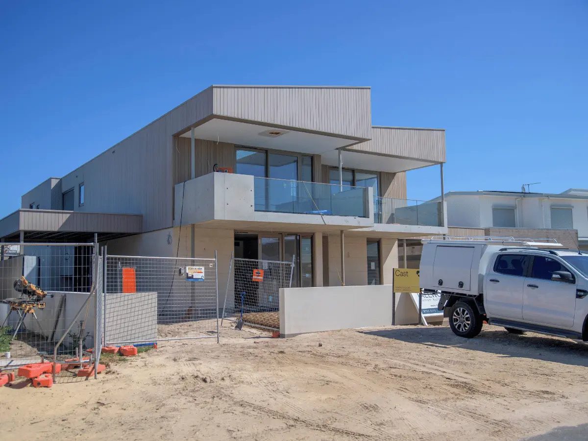 Completed two-storey home build in Busselton, after scaffold removal